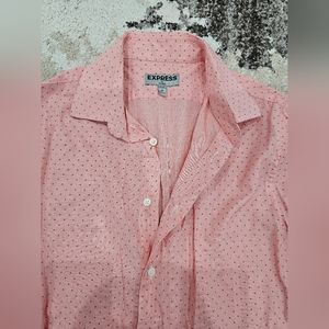 Express, small fitted, button-down shirt, long sleeve, Salmon color
